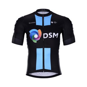 BONAVELO Cyklistický dres s krátkym rukávom - DSM 2022 - čierna/svetlo modrá L