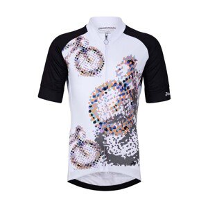 HOLOKOLO Cyklistický dres s krátkym rukávom - RIDERS KIDS - biela/čierna XXS-115cm