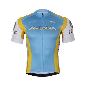 BONAVELO Cyklistický dres s krátkym rukávom - ASTANA - žltá/tyrkysová 4XL