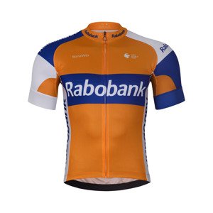 BONAVELO Cyklistický dres s krátkym rukávom - RABOBANK - oranžová/modrá 5XL