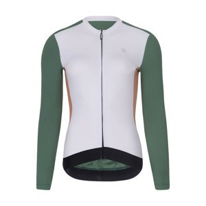 RIVANELLE BY HOLOKOLO Cyklistická zateplená bunda - SPECIAL - biela/zelená L