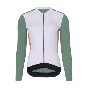 RIVANELLE BY HOLOKOLO Cyklistický dres s dlhým rukávom zimný - SPECIAL - biela/zelená M