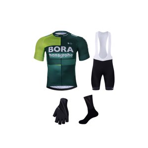 BONAVELO Cyklistický mega set - BORA 2024 - červená/zelená/čierna