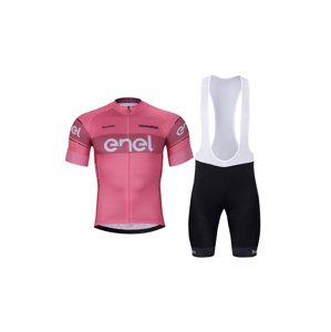 BONAVELO Cyklistický krátky dres a krátke nohavice - GIRO D´ITALIA - čierna/ružová
