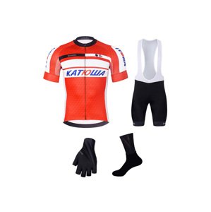 BONAVELO Cyklistický mega set - KATUSHA - čierna/červená/biela