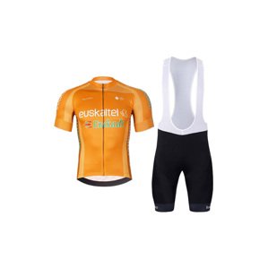 BONAVELO Cyklistický krátky dres a krátke nohavice - EUSKALTEL - EUSKADI - čierna/oranžová
