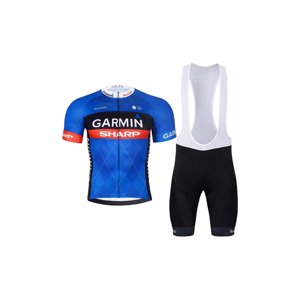 BONAVELO Cyklistický krátky dres a krátke nohavice - GARMIN SHARP - modrá/čierna