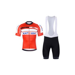 BONAVELO Cyklistický krátky dres a krátke nohavice - KATUSHA - čierna/červená
