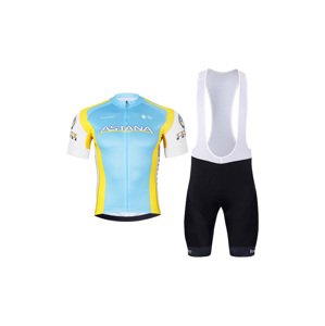 BONAVELO Cyklistický krátky dres a krátke nohavice - ASTANA - čierna/modrá/žltá