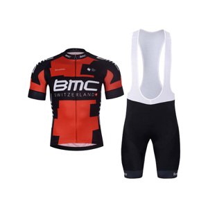 BONAVELO Cyklistický krátky dres a krátke nohavice - BMC - červená/čierna