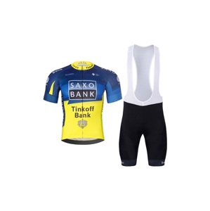 BONAVELO Cyklistický krátky dres a krátke nohavice - SAXO BANK TINKOFF - žltá/modrá/čierna