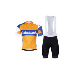 BONAVELO Cyklistický krátky dres a krátke nohavice - RABOBANK - oranžová/čierna/modrá
