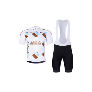 BONAVELO Cyklistický krátky dres a krátke nohavice - AG2R LA MONDIALE - čierna/viacfarebná