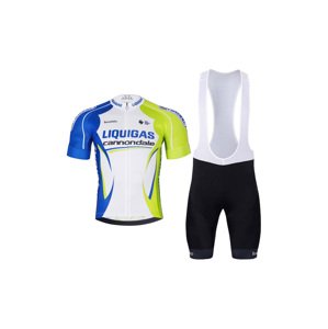 BONAVELO Cyklistický krátky dres a krátke nohavice - LIQUIGAS CANNONDALE - čierna/modrá/zelená