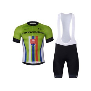BONAVELO Cyklistický krátky dres a krátke nohavice - CANNONDALE SK - čierna/zelená