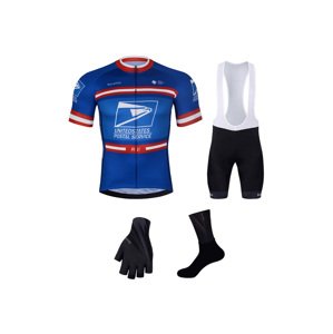 BONAVELO Cyklistický mega set - US POSTAL - čierna/modrá/biela