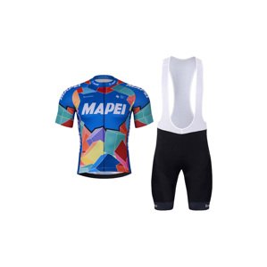 BONAVELO Cyklistický krátky dres a krátke nohavice - MAPEI - modrá/čierna