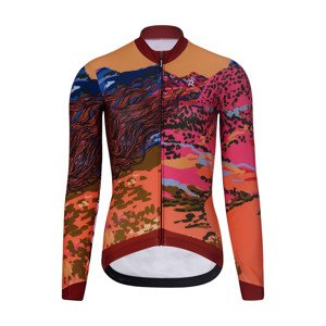 RIVANELLE BY HOLOKOLO Cyklistický dres s dlhým rukávom zimný - FREE WINTER - oranžová/viacfarebná M