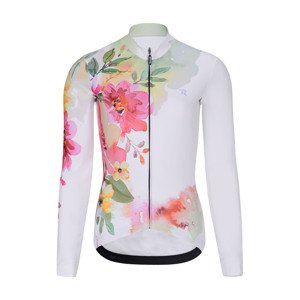RIVANELLE BY HOLOKOLO Cyklistický dres s dlhým rukávom zimný - FLOWERY WINTER - žltá/viacfarebná L