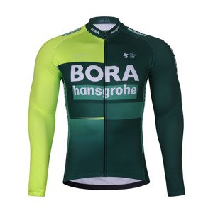 BONAVELO Cyklistický dres s dlhým rukávom zimný - BORA 2024 WINTER - zelená 4XL