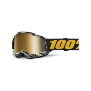 100% SPEEDLAB Cyklistické okuliare - ACCURI 2 - biela/šedá/žltá/čierna/zlatá