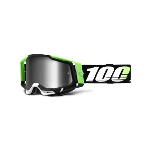 100% SPEEDLAB Cyklistické okuliare - RACECRAFT 2 - čierna/biela/zelená/strieborná