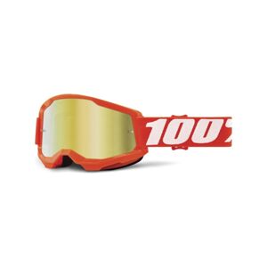 100% SPEEDLAB Cyklistické okuliare - STRATA 2 - oranžová/biela/zlatá