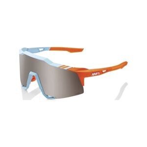 100% SPEEDLAB Cyklistické okuliare - SPEEDCRAFT - oranžová/svetlo modrá/strieborná