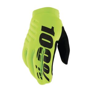 100% SPEEDLAB Cyklistické rukavice dlhoprsté - BRISKER JR - žltá/čierna