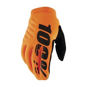 100% SPEEDLAB Cyklistické rukavice dlhoprsté - BRISKER JR - oranžová/čierna