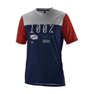 100% SPEEDLAB Cyklistický dres s krátkym rukávom - AIRMATIC - modrá/šedá/červená