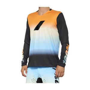 100% SPEEDLAB Cyklistický dres s dlhým rukávom letný - R-CORE-X LE - svetlo modrá/oranžová/čierna XL