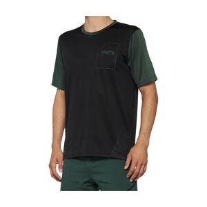 100% SPEEDLAB Cyklistický dres s krátkym rukávom - RIDECAMP - čierna/zelená XL