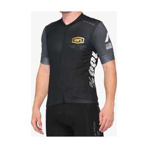 100% SPEEDLAB Cyklistický dres s krátkym rukávom - EXCEEDA - čierna/šedá M
