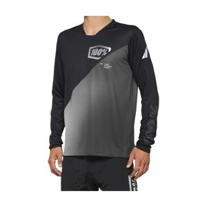 100% SPEEDLAB Cyklistický dres s dlhým rukávom letný - R-CORE-X - čierna/šedá S