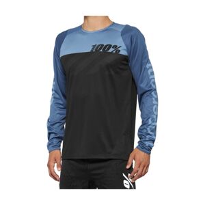 100% SPEEDLAB Cyklistický dres s dlhým rukávom letný - R-CORE - čierna/modrá L