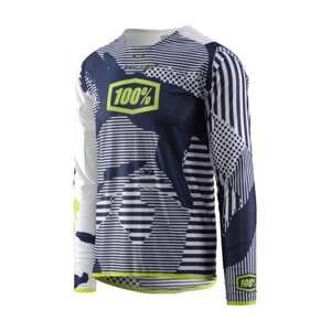 100% SPEEDLAB Cyklistický dres s dlhým rukávom letný - R-Core-X DH - biela/modrá S