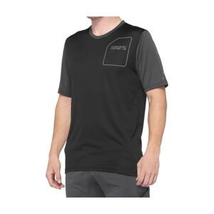 100% SPEEDLAB Cyklistický dres s krátkym rukávom - RIDECAMP - šedá/čierna XL