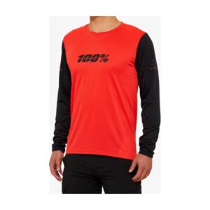 100% SPEEDLAB Cyklistický dres s dlhým rukávom letný - RIDECAMP - červená/čierna XL
