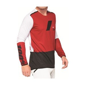 100% SPEEDLAB Cyklistický dres s dlhým rukávom letný - R-CORE X - červená/čierna XL