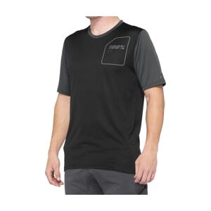 100% SPEEDLAB Cyklistický dres s krátkym rukávom - RIDECAMP - čierna/šedá S