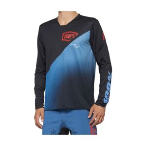 100% SPEEDLAB Cyklistický dres s dlhým rukávom letný - R-CORE-X - čierna/modrá XL
