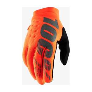 100% SPEEDLAB Cyklistické rukavice dlhoprsté - BRISKER JR - oranžová L