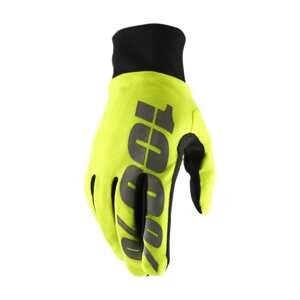 100% SPEEDLAB Cyklistické rukavice dlhoprsté - HYDROMATIC - žltá