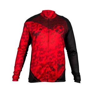 HAVEN Cyklistický dres s dlhým rukávom zimný - STRATO - červená 4XL