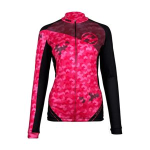 HAVEN Cyklistický dres s dlhým rukávom zimný - STRATO - ružová XL