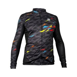 HAVEN Cyklistický dres s dlhým rukávom zimný - STRATO - čierna/viacfarebná XL