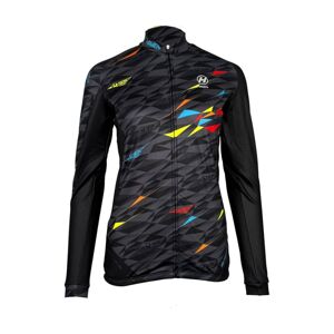 HAVEN Cyklistický dres s dlhým rukávom zimný - STRATO - čierna/viacfarebná L