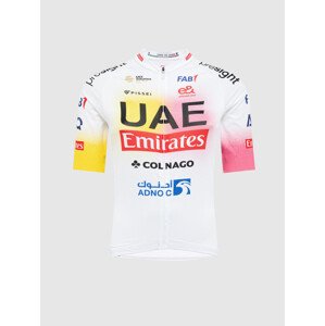 PISSEI Cyklistický dres s krátkym rukávom - UAE TEAM EMIRATES REPLICA - GIRO + TOUR 24 - biela/ružová/žltá XL