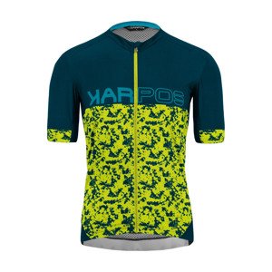 KARPOS Cyklistický dres s krátkym rukávom - JUMP - tyrkysová/žltá 2XL